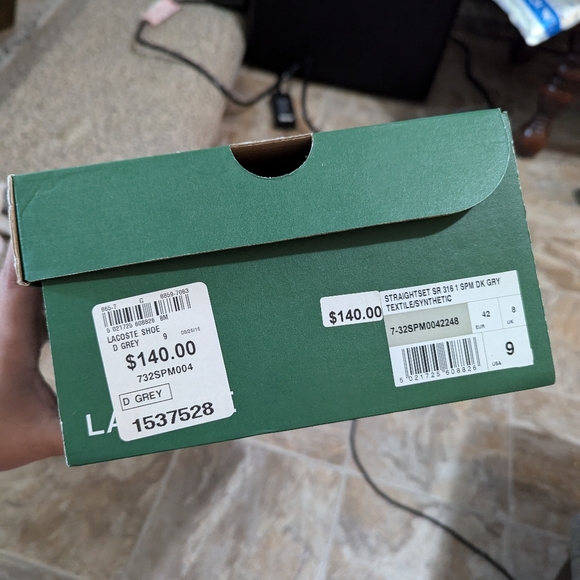 Men's Grey Lacoste Tennis Shoes - Picture 16 of 16